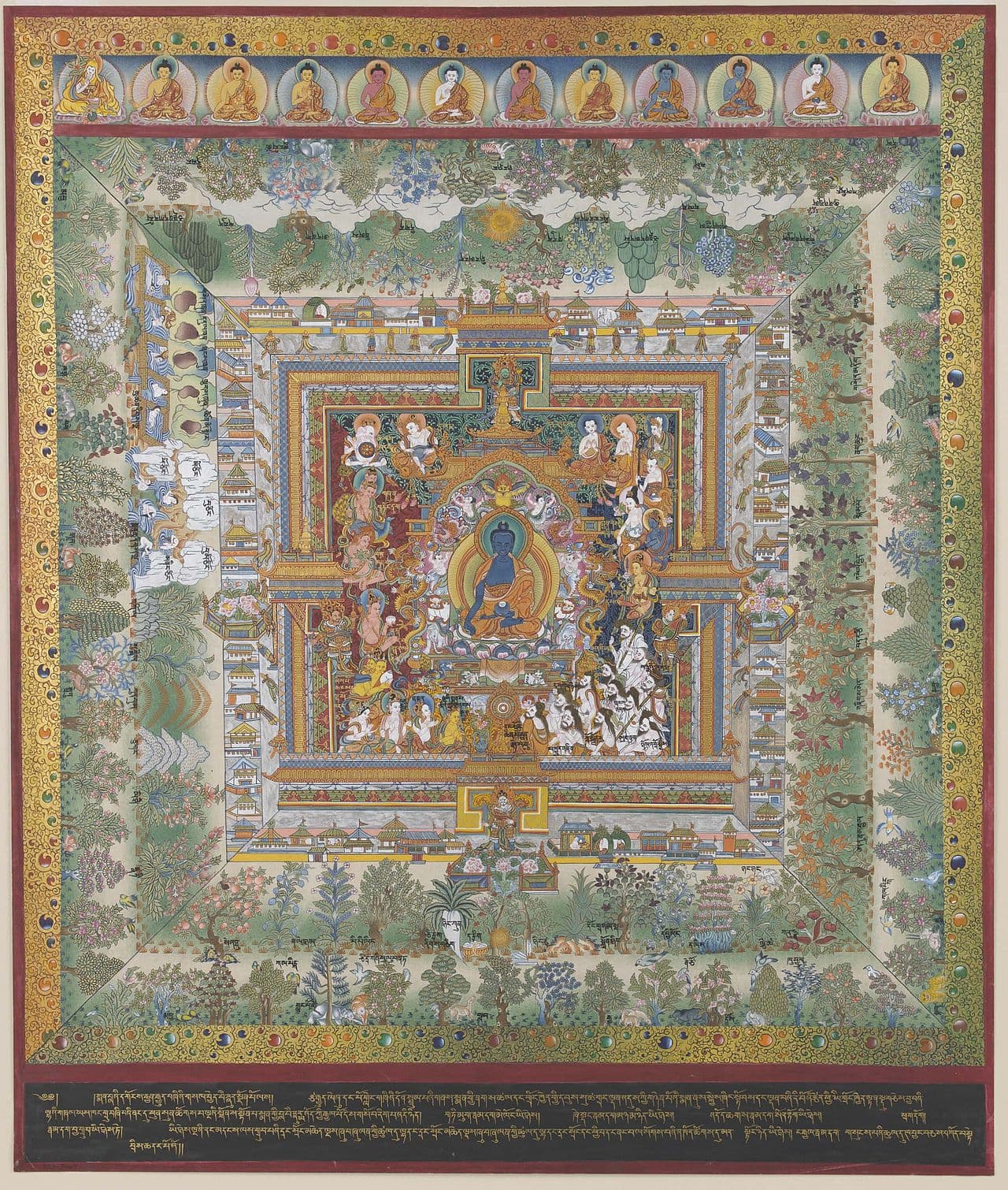 Medicine Buddha Blue Beryl Scroll