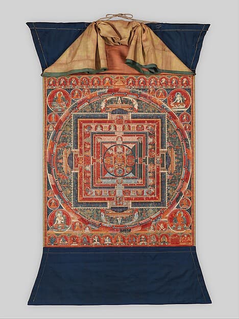 Mandala of Manjuvajra, Tantric Form of the Bodhisattva Manjushri, open-access thangka reference image for a Rebgong thangka article.