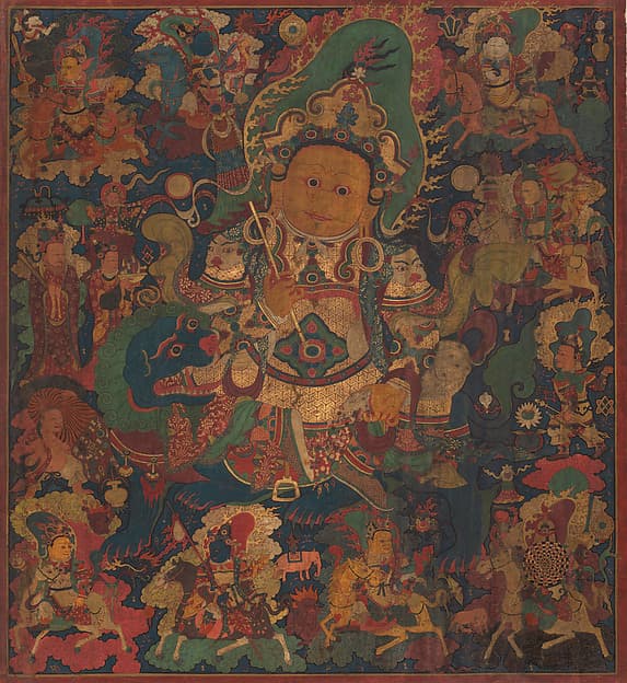 Vaishravana, the Guardian of Buddhism and Protector of Riches, open-access thangka reference image for a Rebgong thangka article.