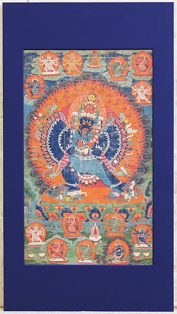 Vajrabhairava with His Consort Vajravetali, open-access thangka reference image for a Rebgong thangka article.