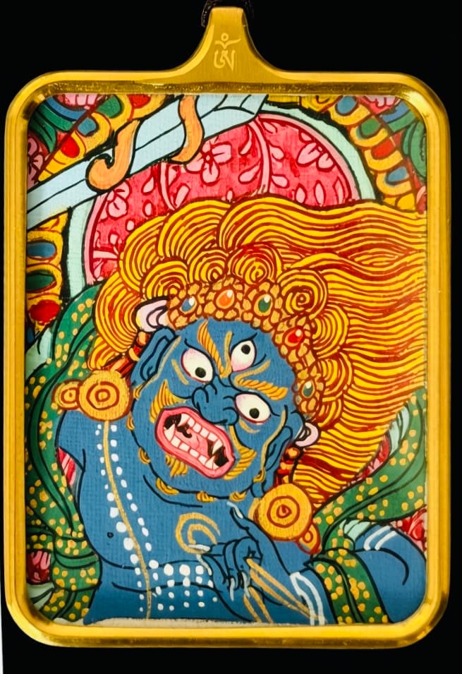Acala Miniature Thangka Pendant
