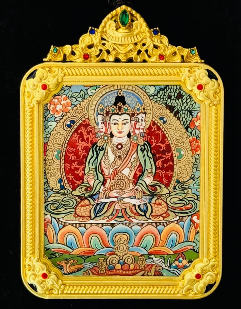 大日如来微型唐卡卡
