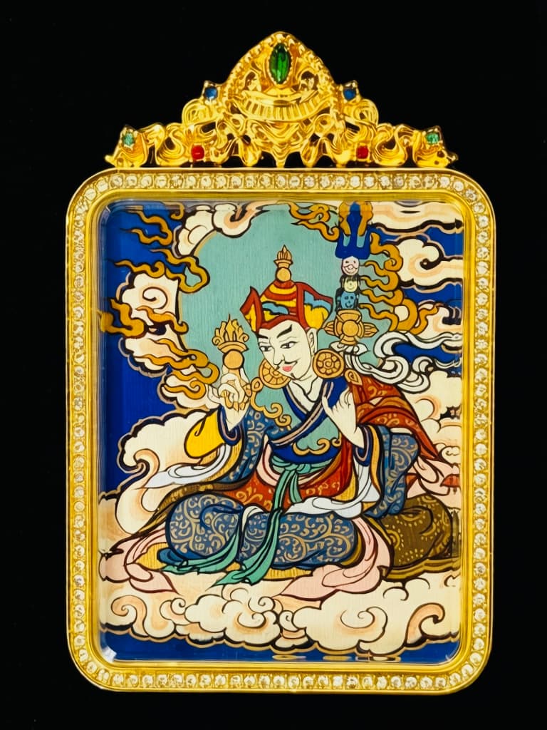 莲花生大士微型唐卡卡